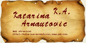 Katarina Arnautović vizit kartica